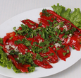 Roasted red peppers with marinada   
(roasted red peppers, garlic, parsley, lettuce) - 300 g.